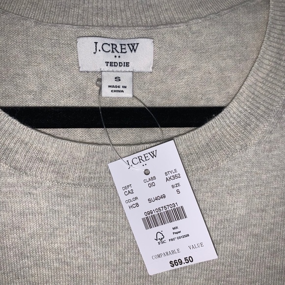 NWT j.crew sweater gray size small - Picture 3 of 8